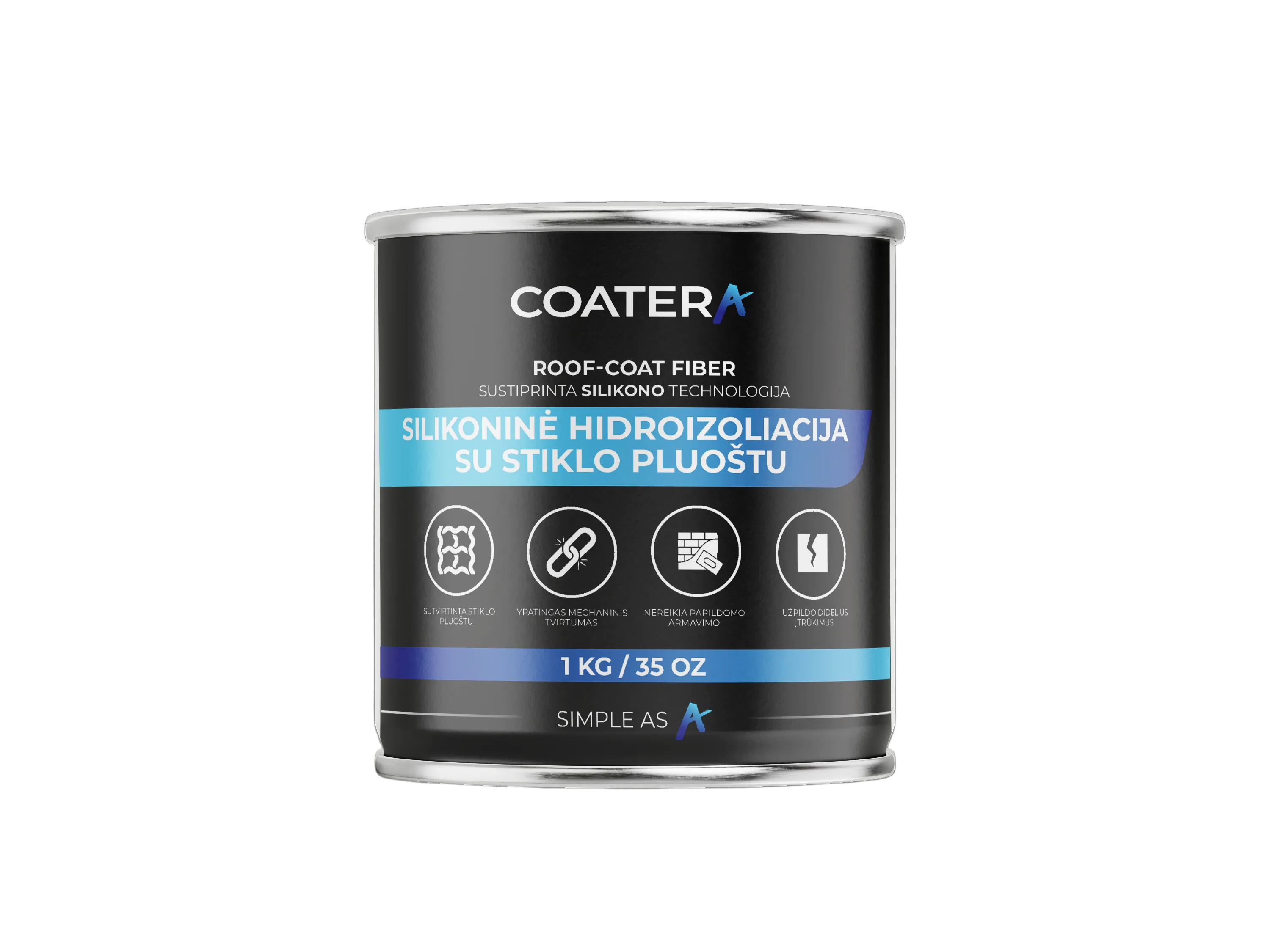 ROOF-COAT FIBER Silikon-Dachabdichtung, verstärkt mit Glasfaser